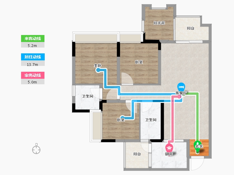 四川省-南充市-阆中市阆城一品-79.69-户型库-动静线