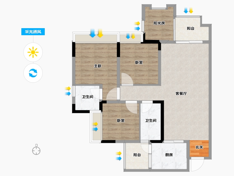 四川省-南充市-阆中市阆城一品-79.69-户型库-采光通风