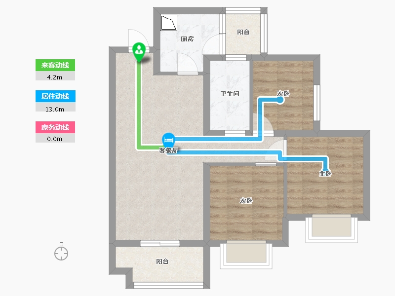 四川省-乐山市-美的珺御府-64.26-户型库-动静线