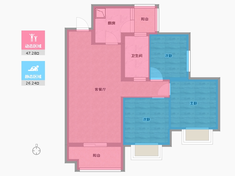 四川省-乐山市-美的珺御府-64.26-户型库-动静分区