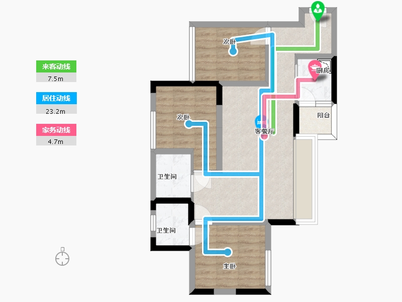 四川省-眉山市-江上名城-64.38-户型库-动静线