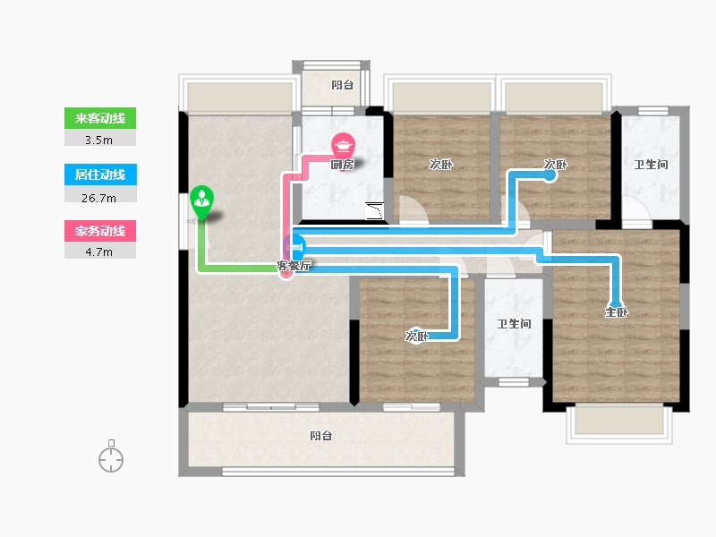 四川省-乐山市-中心城棠颂府-102.89-户型库-动静线