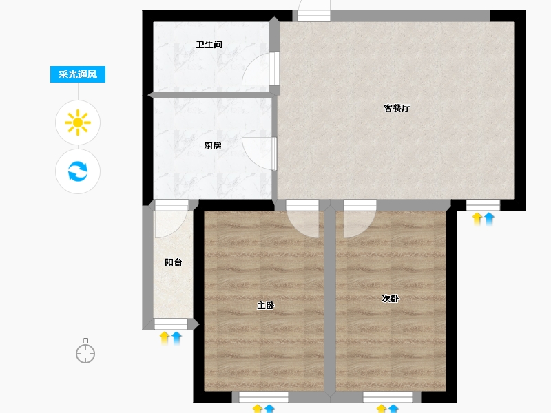 黑龙江省-哈尔滨市-四季印象-55.84-户型库-采光通风