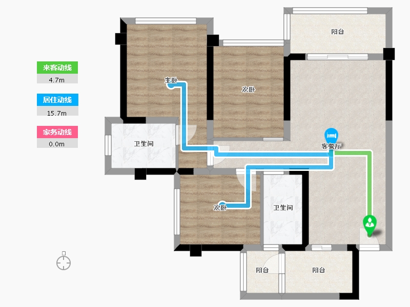 四川省-乐山市-银丰·玖熙堂-83.67-户型库-动静线