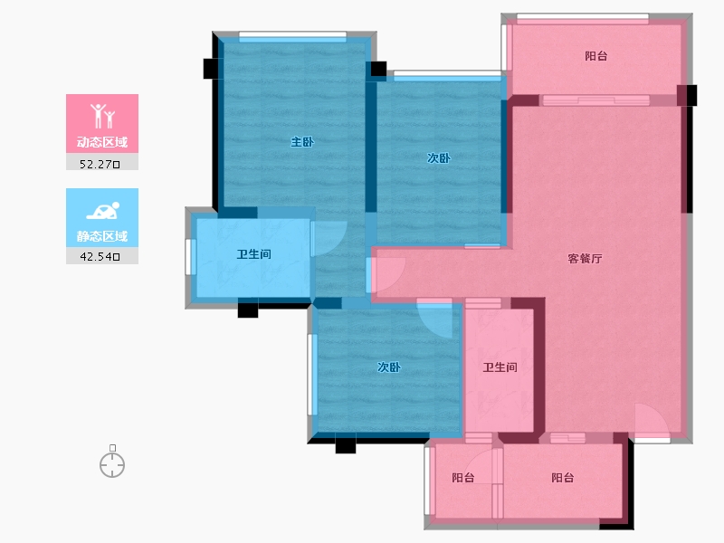 四川省-乐山市-银丰·玖熙堂-83.67-户型库-动静分区