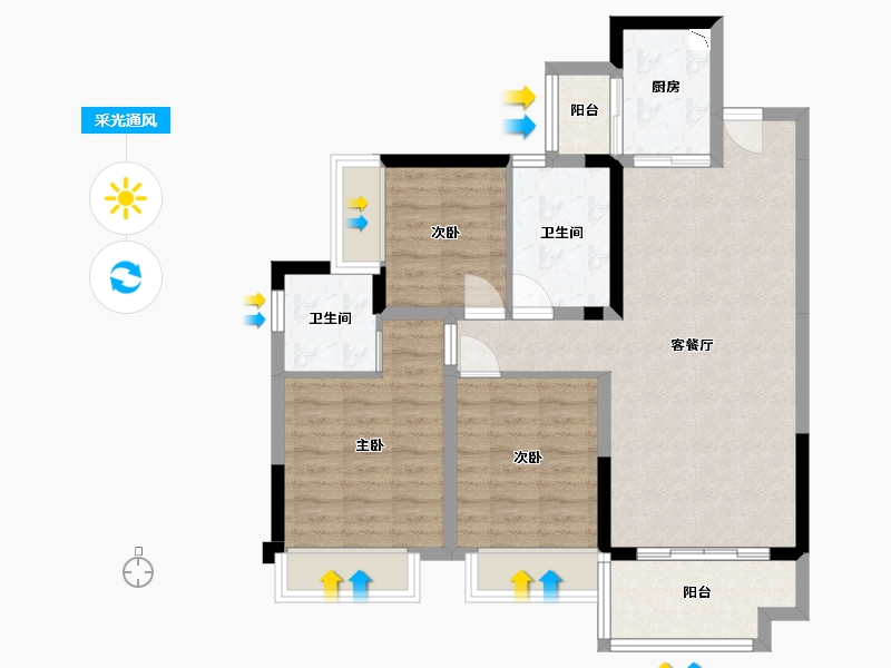 四川省-乐山市-佳乐江屿城-80.48-户型库-采光通风