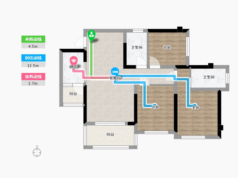 四川省-乐山市-银丰·玖熙堂-74.52-户型库-动静线