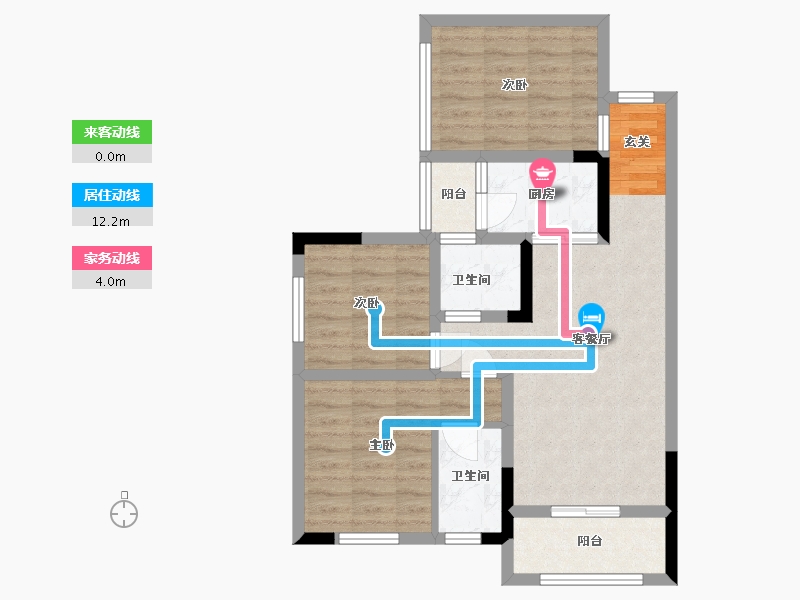 四川省-乐山市-阳光·研溪华府-70.36-户型库-动静线