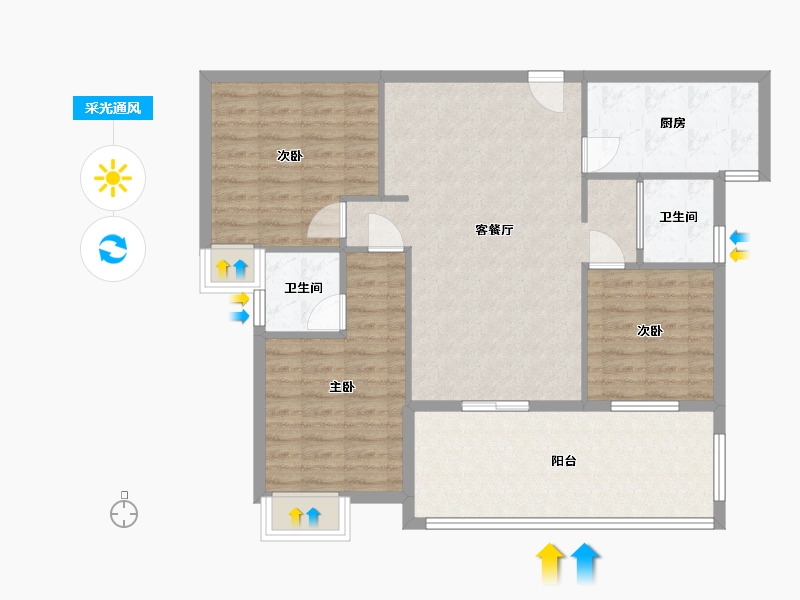 四川省-乐山市-天下沐川-96.64-户型库-采光通风