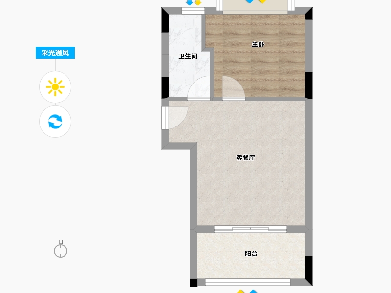 海南省-三亚市-三正海棠南洋小镇-38.14-户型库-采光通风