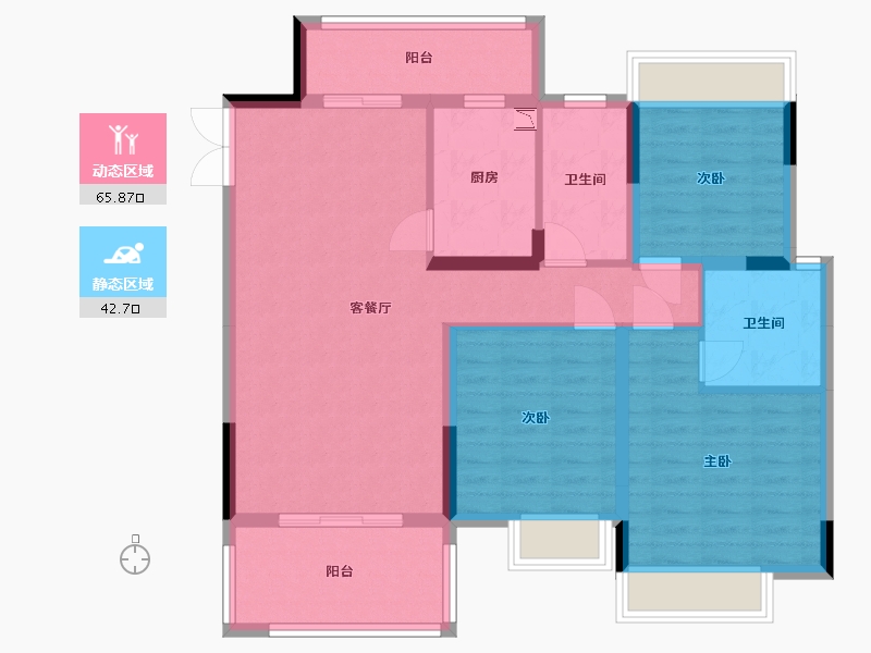 四川省-雅安市-青江华府-96.98-户型库-动静分区