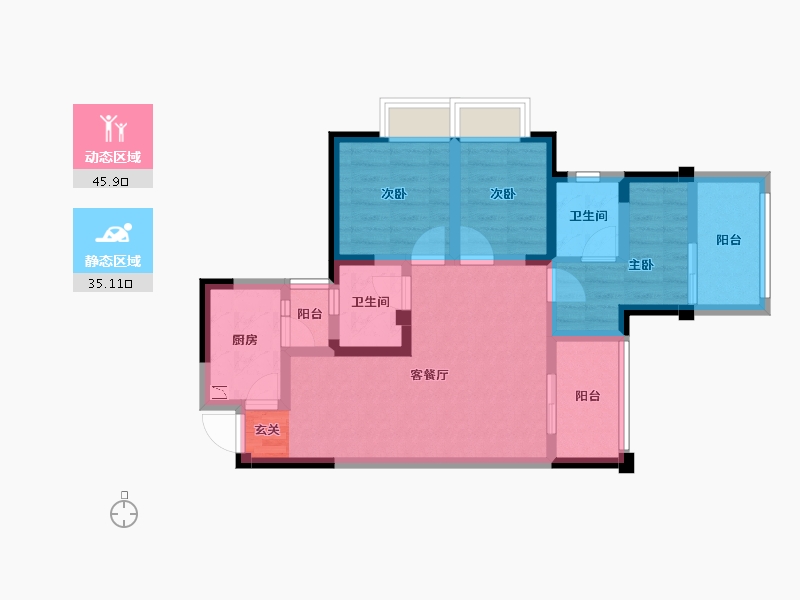 四川省-成都市-海上海-69.98-户型库-动静分区