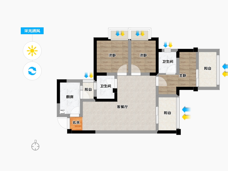 四川省-成都市-海上海-69.98-户型库-采光通风