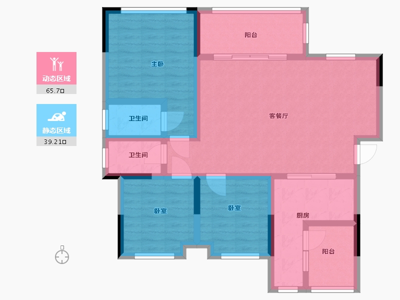 四川省-泸州市-南苑帝景-93.00-户型库-动静分区