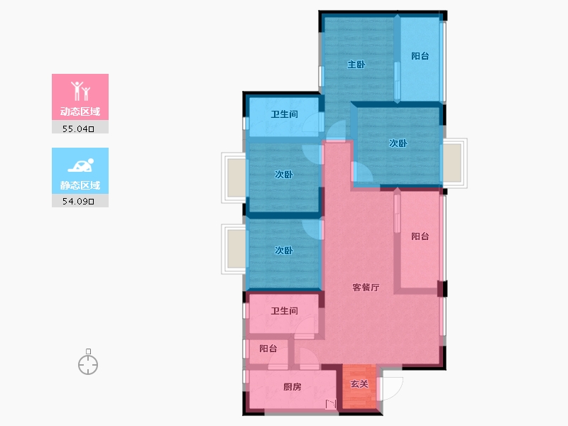 四川省-成都市-海上海-94.50-户型库-动静分区