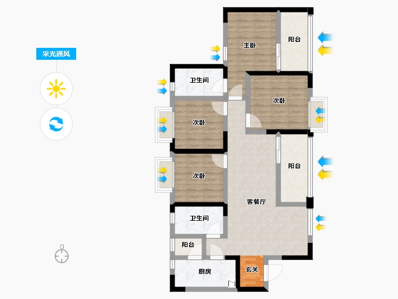 四川省-成都市-海上海-94.50-户型库-采光通风