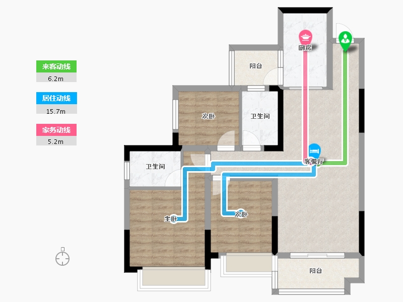 四川省-绵阳市-中梁御府-84.54-户型库-动静线