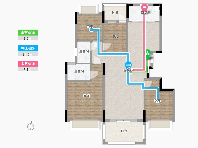 四川省-南充市-敏捷天樾-104.26-户型库-动静线