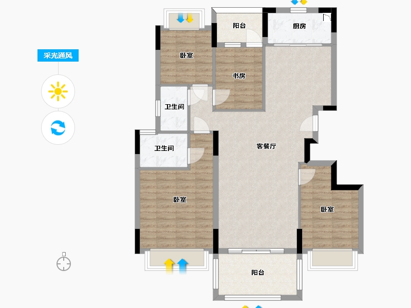 四川省-南充市-敏捷天樾-104.26-户型库-采光通风