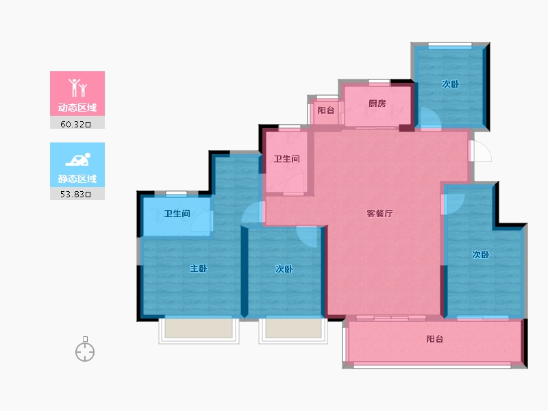 四川省-绵阳市-中梁御府-101.86-户型库-动静分区