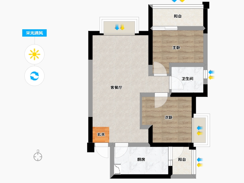 四川省-成都市-海上海-50.75-户型库-采光通风