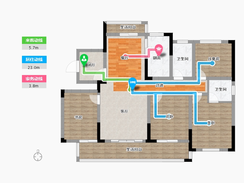 四川省-宜宾市-川南国际茶城筠州壹号-114.70-户型库-动静线