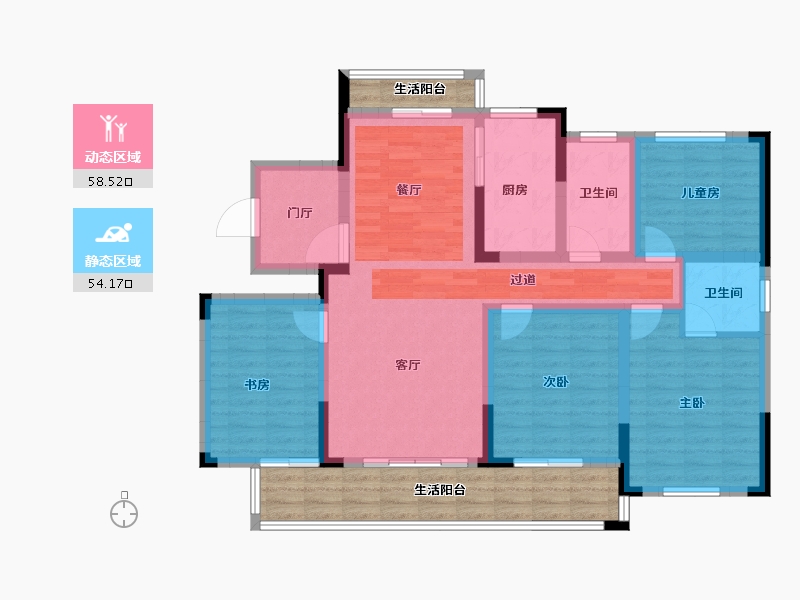 四川省-宜宾市-川南国际茶城筠州壹号-114.70-户型库-动静分区