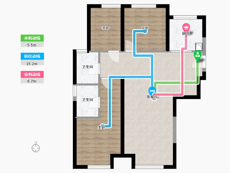 陕西省-西安市-绿城·春风心语-78.37-户型库-动静线