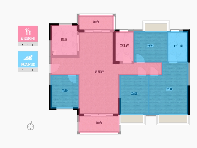 广东省-韶关市-保利大都会-102.95-户型库-动静分区