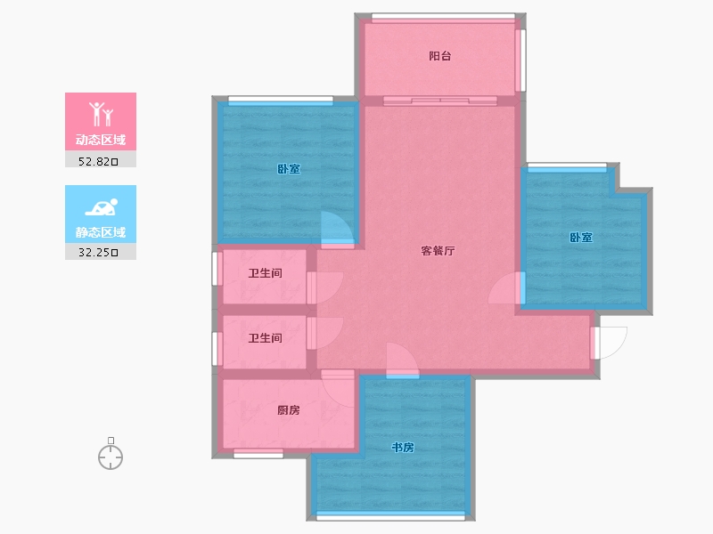 四川省-泸州市-南苑帝景-74.91-户型库-动静分区