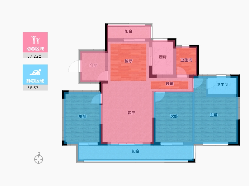 四川省-宜宾市-川南国际茶城筠州壹号-102.20-户型库-动静分区