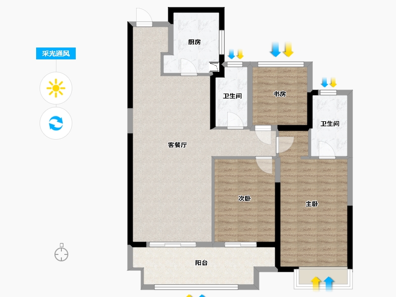 江苏省-苏州市-1790-105.00-户型库-采光通风