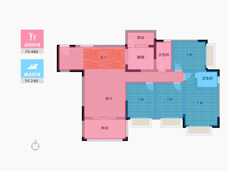 四川省-宜宾市-东湖半岛三期-119.80-户型库-动静分区