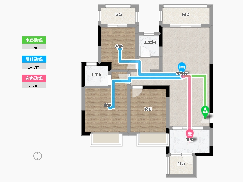 四川省-绵阳市-中梁御府-84.89-户型库-动静线