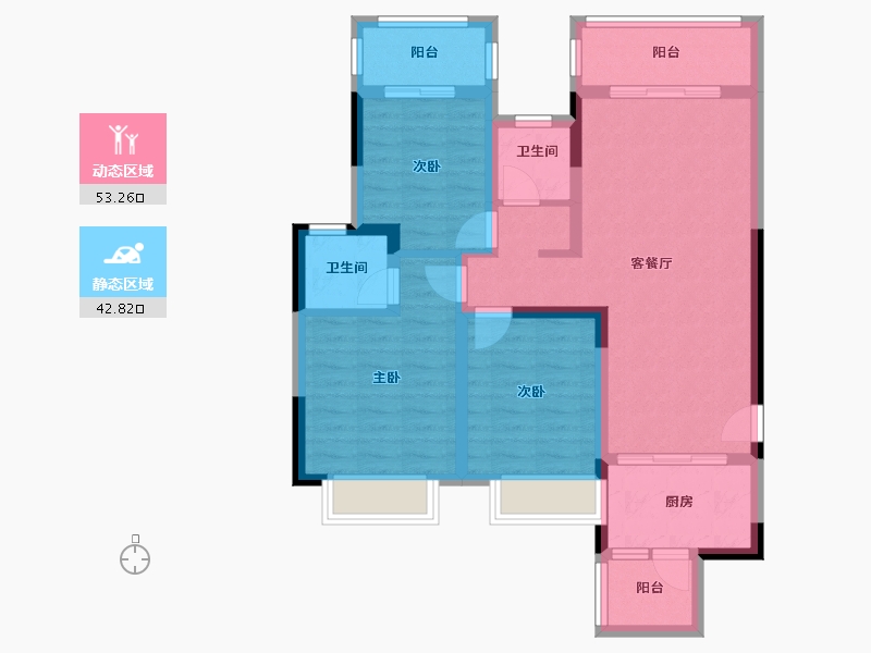 四川省-绵阳市-中梁御府-84.89-户型库-动静分区