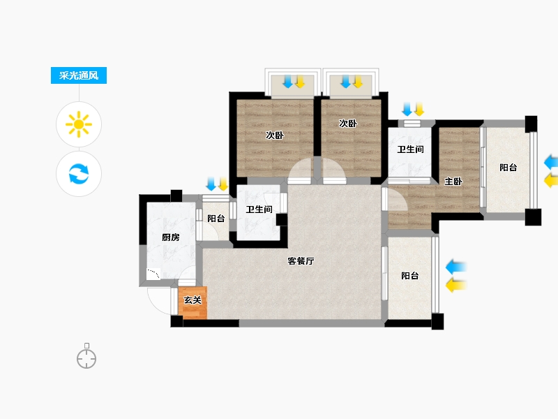 四川省-成都市-海上海-69.98-户型库-采光通风