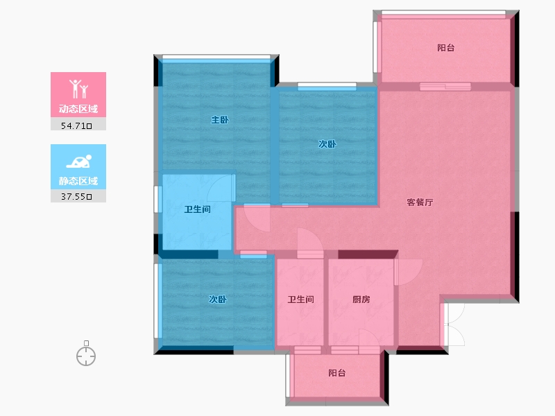 四川省-雅安市-青江华府-82.22-户型库-动静分区