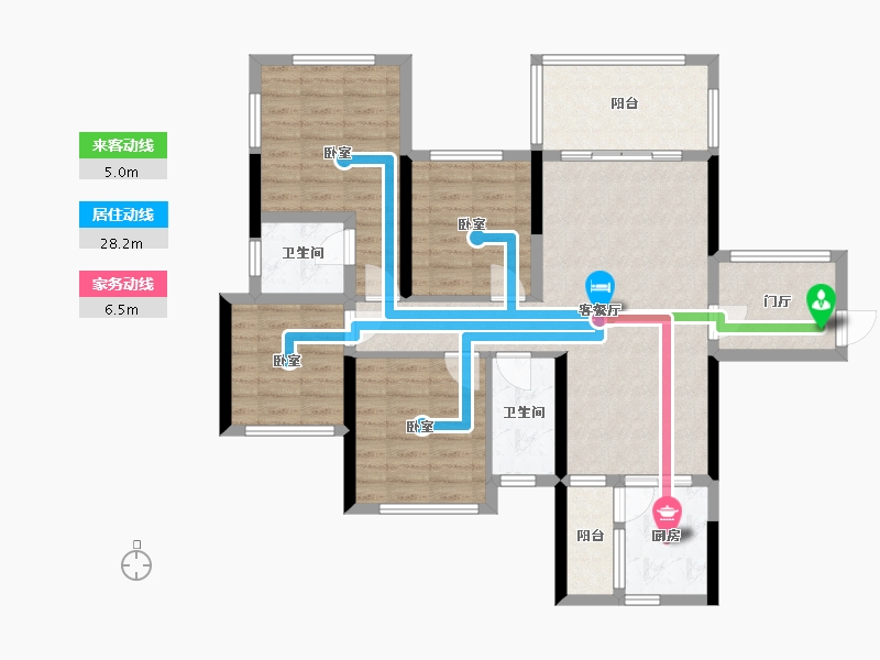 四川省-南充市-鸿升凯旋天地-95.96-户型库-动静线