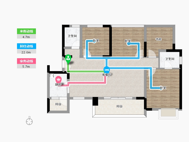 四川省-宜宾市-宜宾中梁壹号院-93.14-户型库-动静线