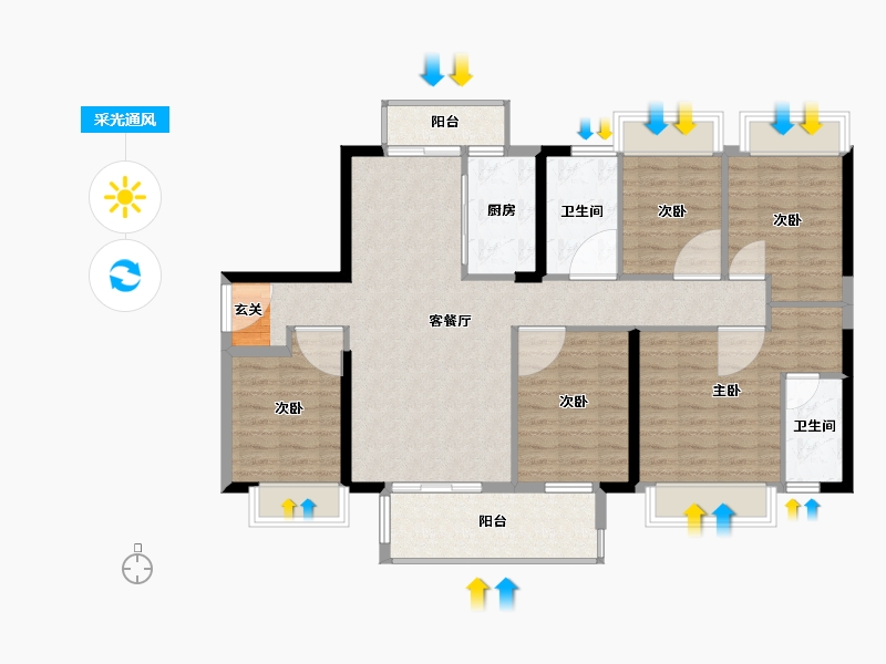 广西壮族自治区-南宁市-洋浦星-114.00-户型库-采光通风