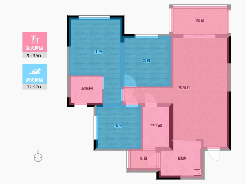 四川省-雅安市-西网·大兴1981-76.93-户型库-动静分区