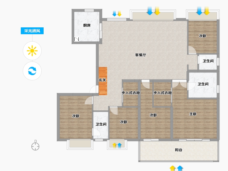 广西壮族自治区-南宁市-建发五象印月-168.52-户型库-采光通风