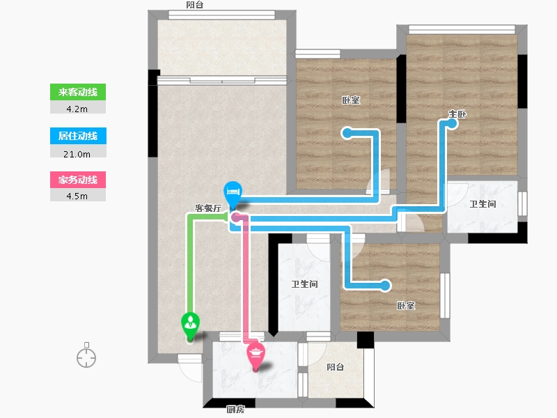 四川省-南充市-玉龙城-70.47-户型库-动静线