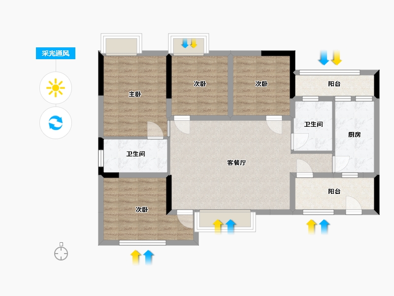 四川省-巴中市-丰泽园-93.82-户型库-采光通风