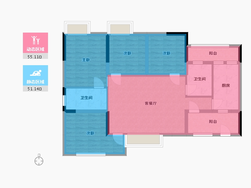 四川省-巴中市-丰泽园-93.82-户型库-动静分区