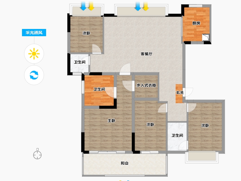 广西壮族自治区-南宁市-建发五象印月-134.48-户型库-采光通风