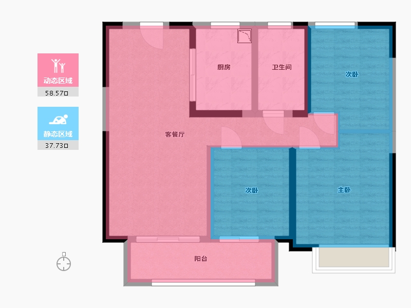 江苏省-盐城市-馥桂名居-86.00-户型库-动静分区