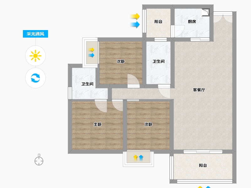 四川省-巴中市-铁投·巴河半岛-80.34-户型库-采光通风