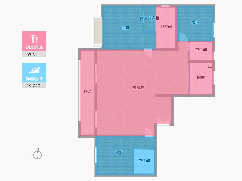 湖北省-武汉市-复地东湖国际-130.47-户型库-动静分区