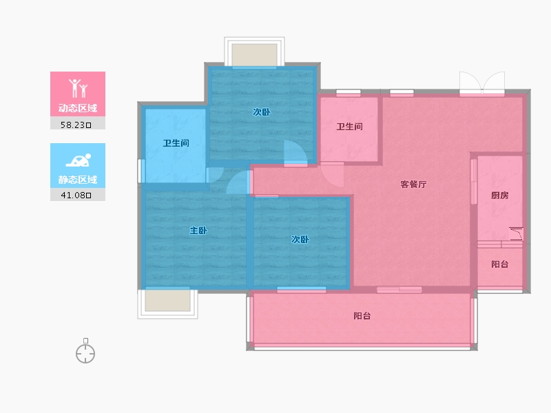 四川省-巴中市-铁投·巴河半岛-87.75-户型库-动静分区